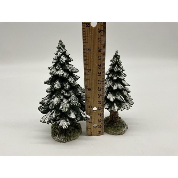 Dept 56 Village Vintage Snowy Scotch Pines Set of 2 Christmas Decor - Picture 12 of 14